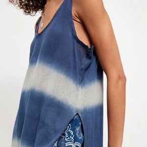 Free People Joni Maxi Striped Tee Tank Top Out To Sea Combo NWT